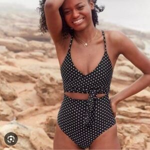 Aerie Polka Dot Wrap One Piece Swimsuit NWT